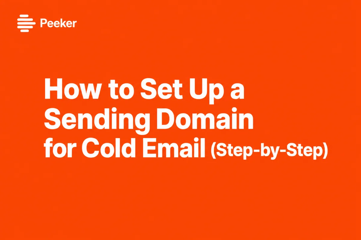 How to set up a sending domain for cold email